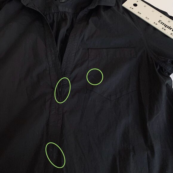 J Crew Maxi Shirtdress L Black Cotton Poplin Tunic Popover Long Sleeve Bungalow - Picture 8 of 13